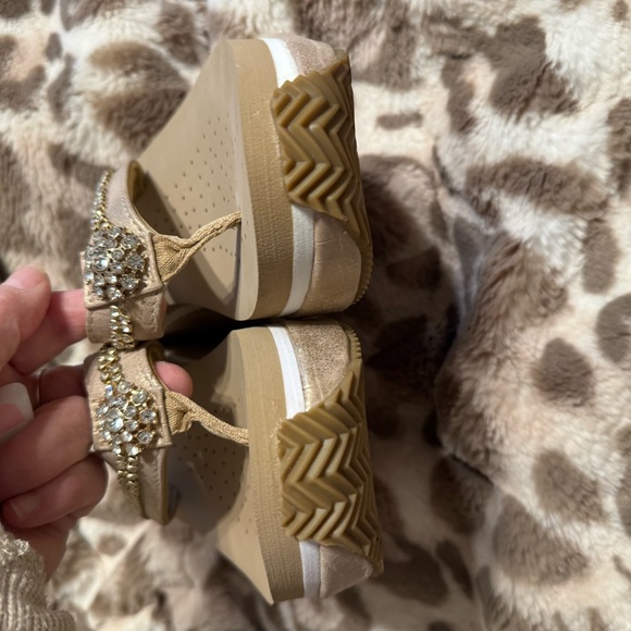 Volatile Beige Rhinestone Sandals - Picture 2 of 6